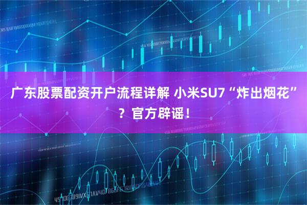 广东股票配资开户流程详解 小米SU7“炸出烟花”？官方辟谣！